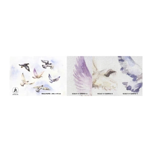 Fotótapéta Minta Premium Canvas - Szabadság szürkében és kékben - Madarak, Grafika, Darab - 100x30 cm