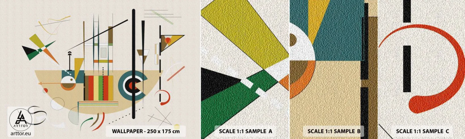 Fotótapéta Minta Öntapadós Deluxe Sticker - És nevet a világ - Absztrakció, Darab, Alakzatok - 100x30 cm