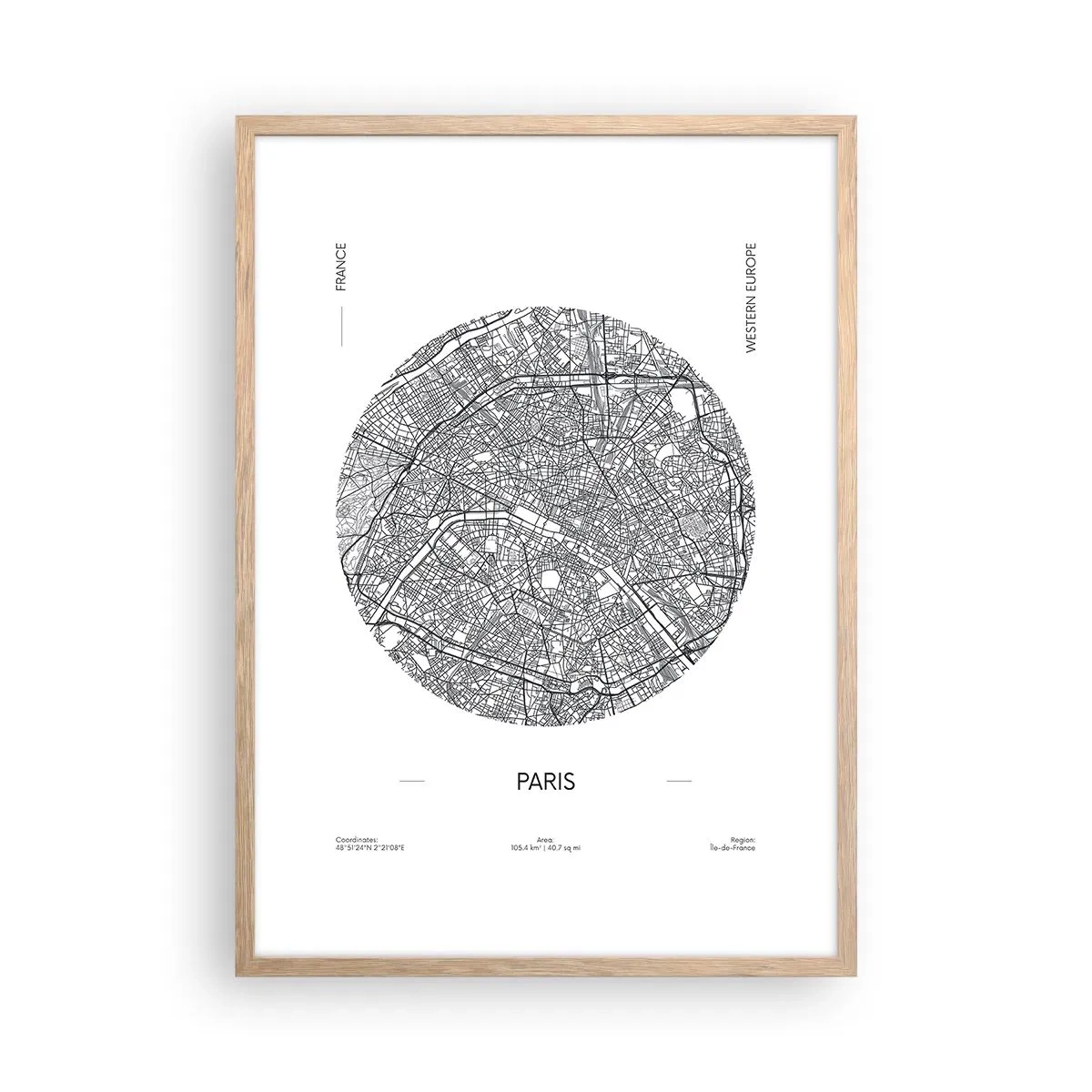 Poszter világos tölgy keretben - Párizs anatómiája - 50x70 cm