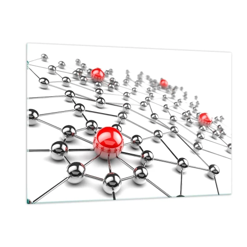 Üveg kép - Ezüst háló - 120x80 cm