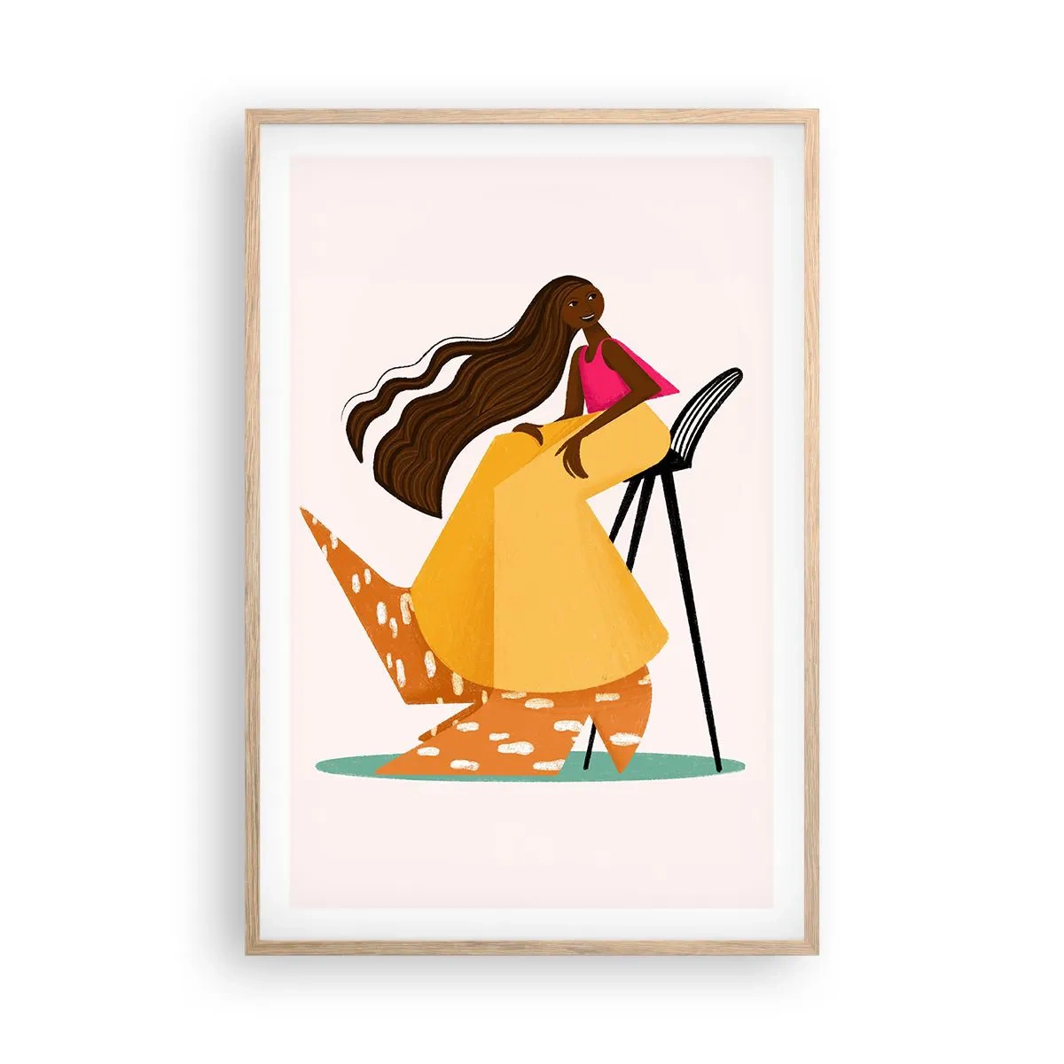 Poszter világos tölgy keretben - A divat is szórakoztató - 61x91 cm