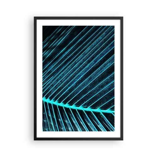 Poszter fehér keretben - Absztrakt levélszerkezet neon színekben - 50x70cm - A zöld textúrája - Modern fali dekoráció nappalihoz és hálószobához ARTTOR