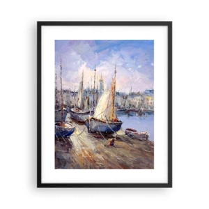 Poszter fehér keretben - Város az öböl mellett - 40x50 cm