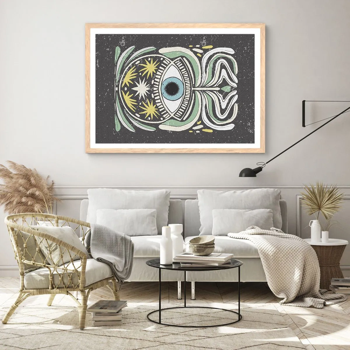 Poszter világos tölgy keretben - Törzsi rituálék - 91x61 cm