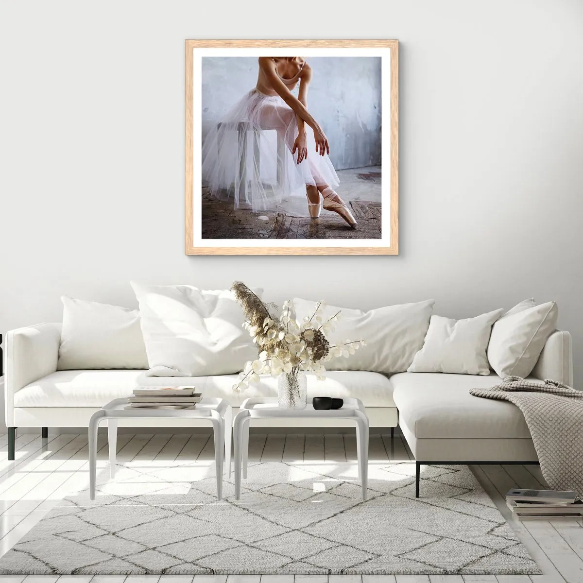 Poszter világos tölgy keretben - Mielőtt a rámpa fényei kigyúlnak - 30x30 cm