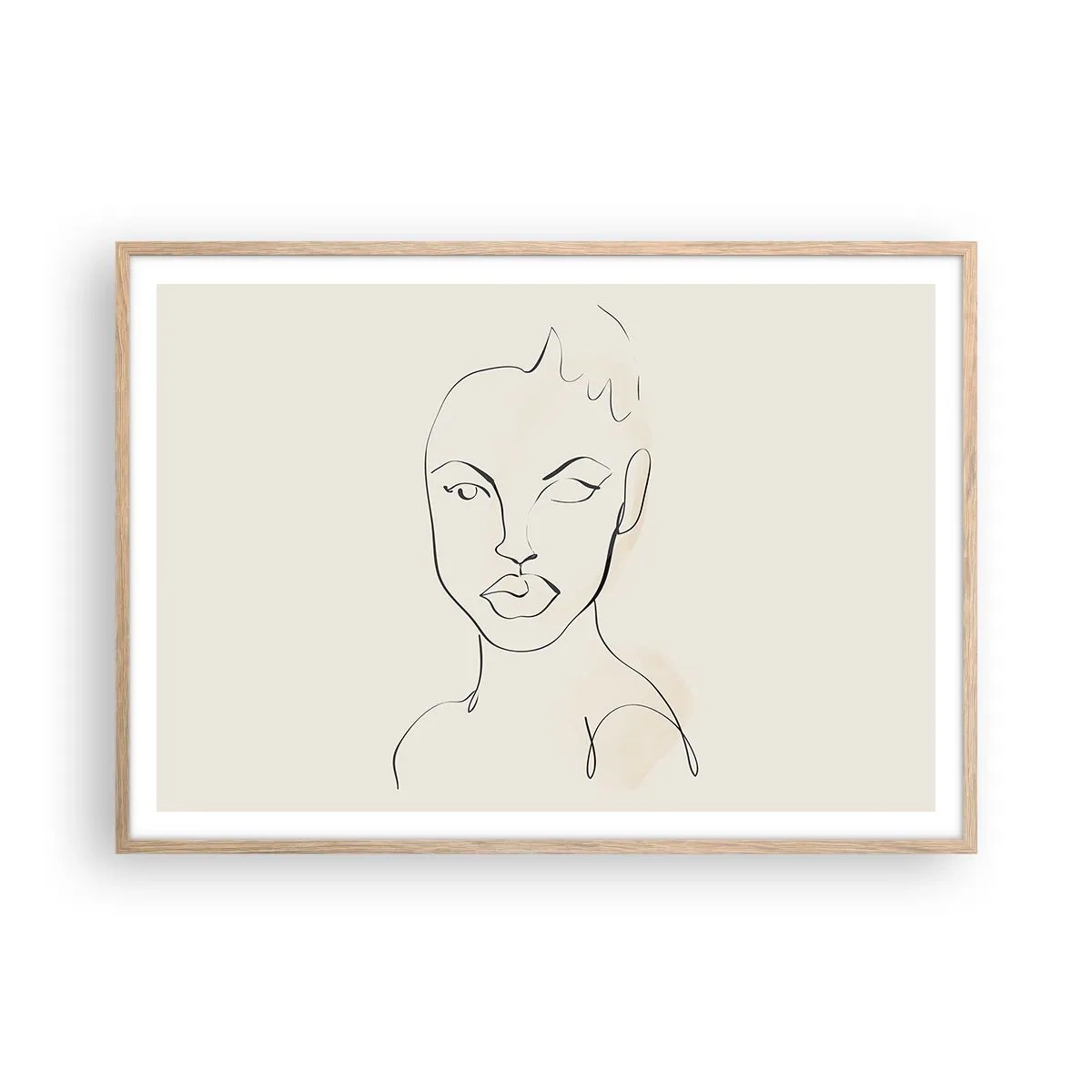 Poszter világos tölgy keretben - Az érzékiség körvonala - 100x70 cm