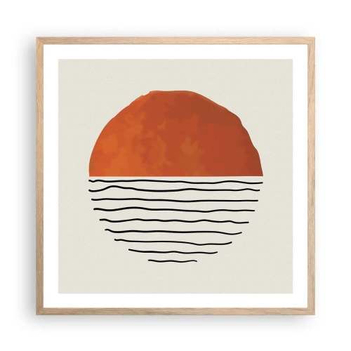 Poszter világos tölgy keretben - Japán hangulatban - 60x60 cm
