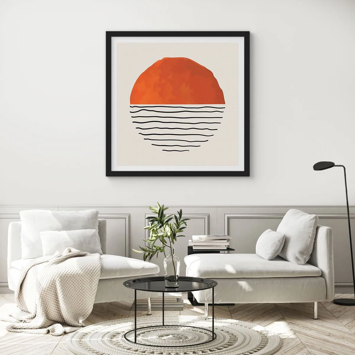 Poszter fehér keretben - Japán hangulatban - 60x60 cm