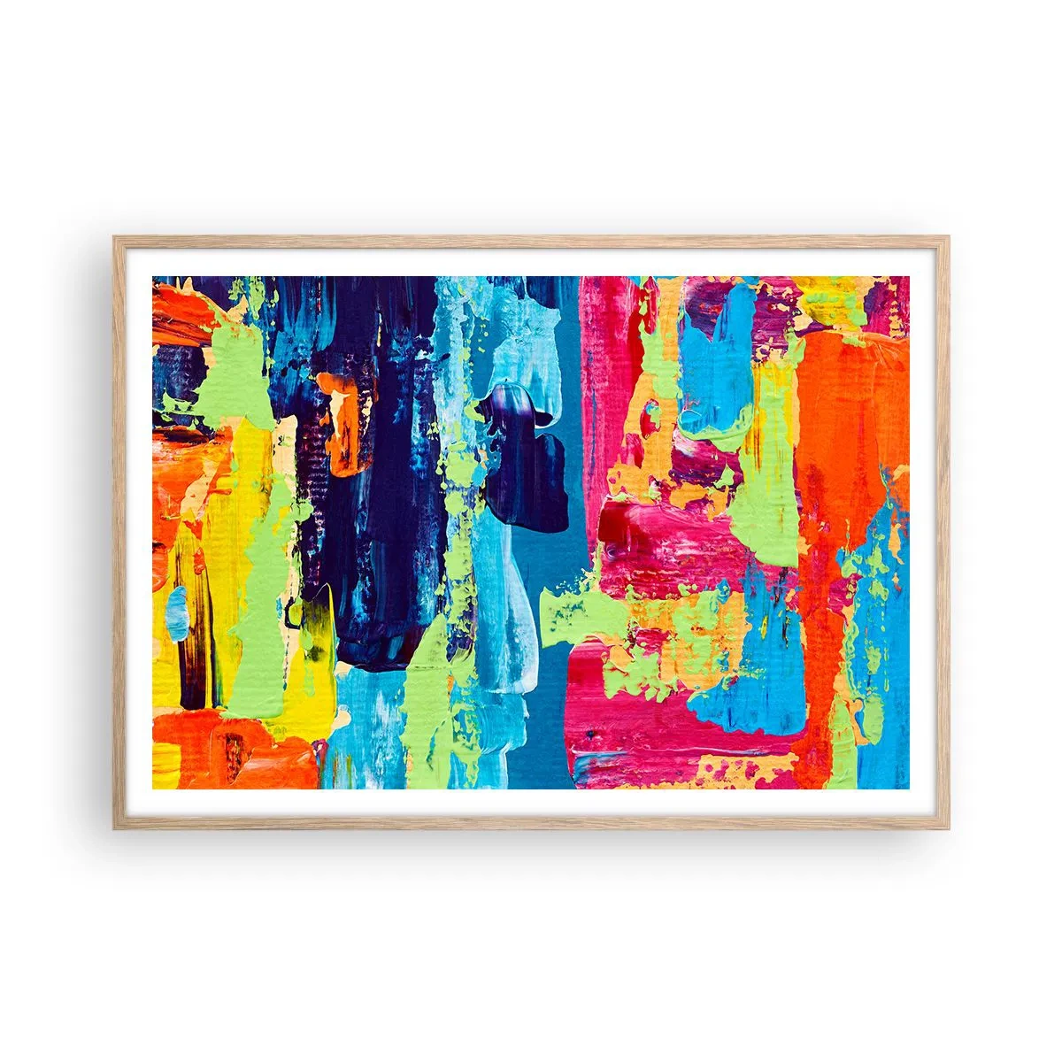 Poszter világos tölgy keretben - Az élet gyönyörű! - 100x70 cm