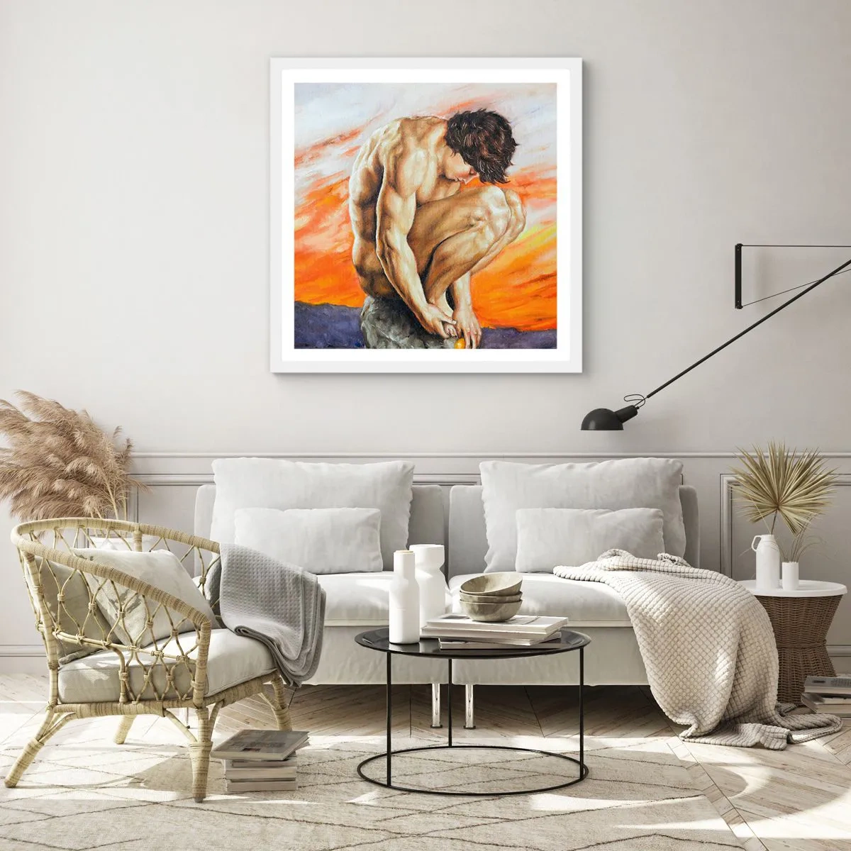 Poszter fekete keretben - Elmerülve önmagában - 60x60 cm