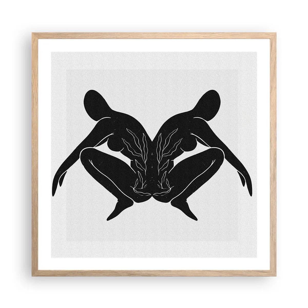 Poszter világos tölgy keretben - Egy közös lélek - 60x60 cm