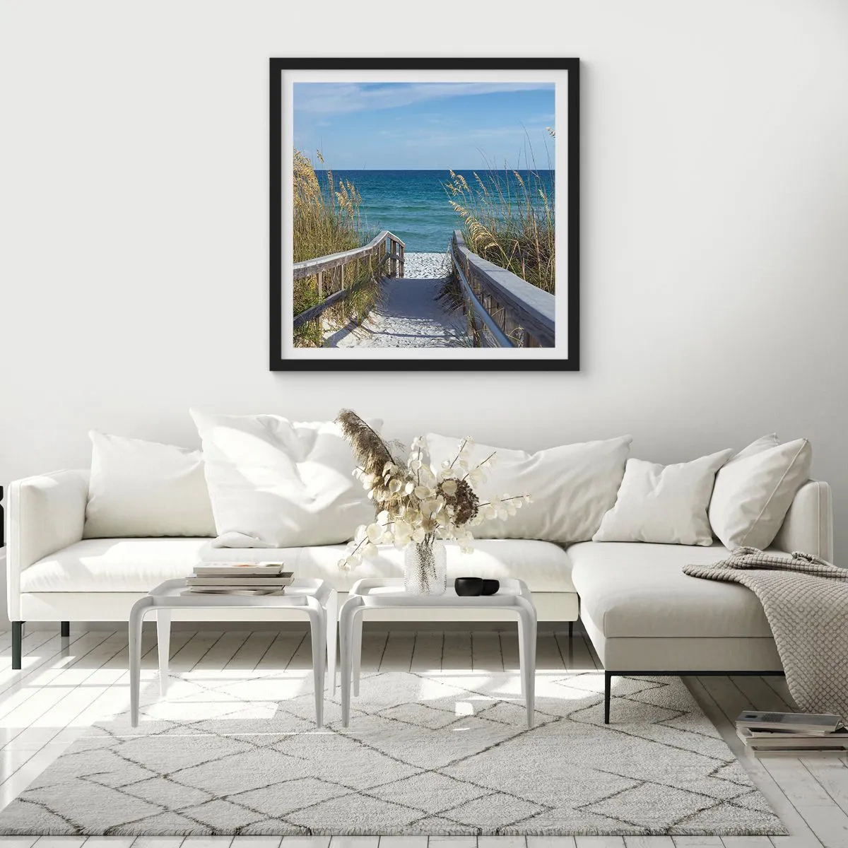 Poszter fehér keretben - Napsütésben, szélben - 60x60 cm