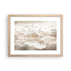 Poszter világos tölgy keretben - Itt az idő... - 40x30 cm