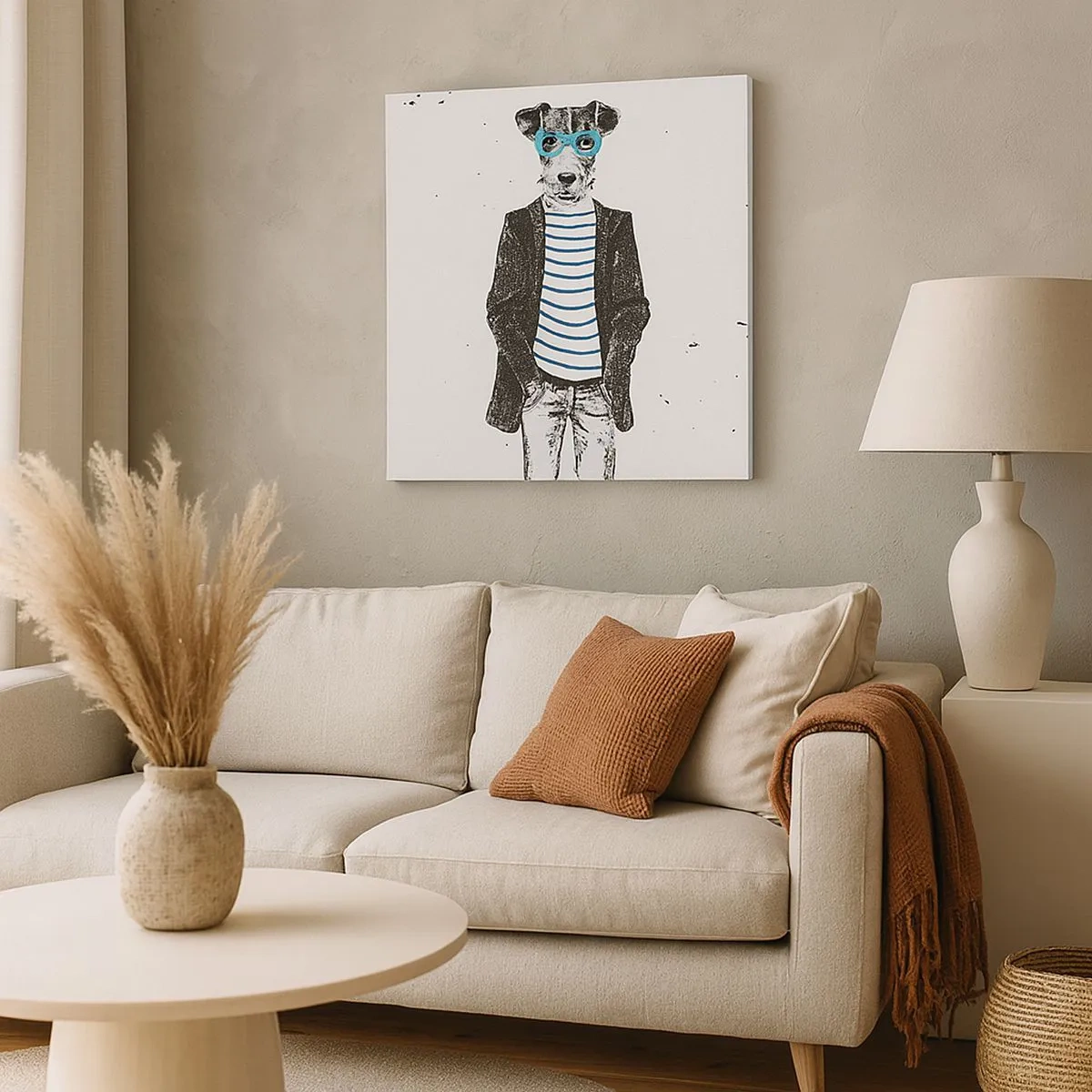 Vászonkép - Egy bozontos eb - 30x30 cm