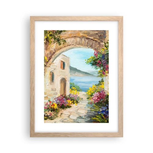 Poszter világos tölgy keretben - Egy tengerparti vidék varázsa - 30x40 cm
