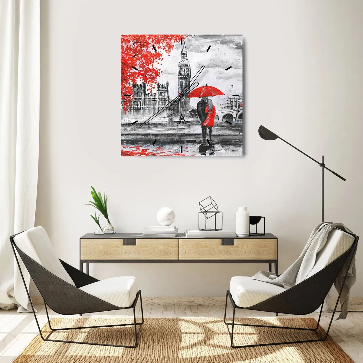 Falióra, Óra - Szerelmesek Londonban - 30x30 cm