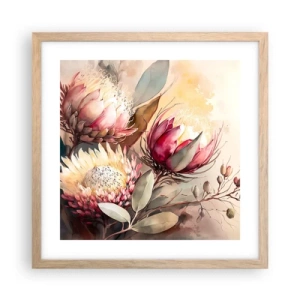 Poszter világos tölgy keretben - Profilból és en face - 40x40 cm