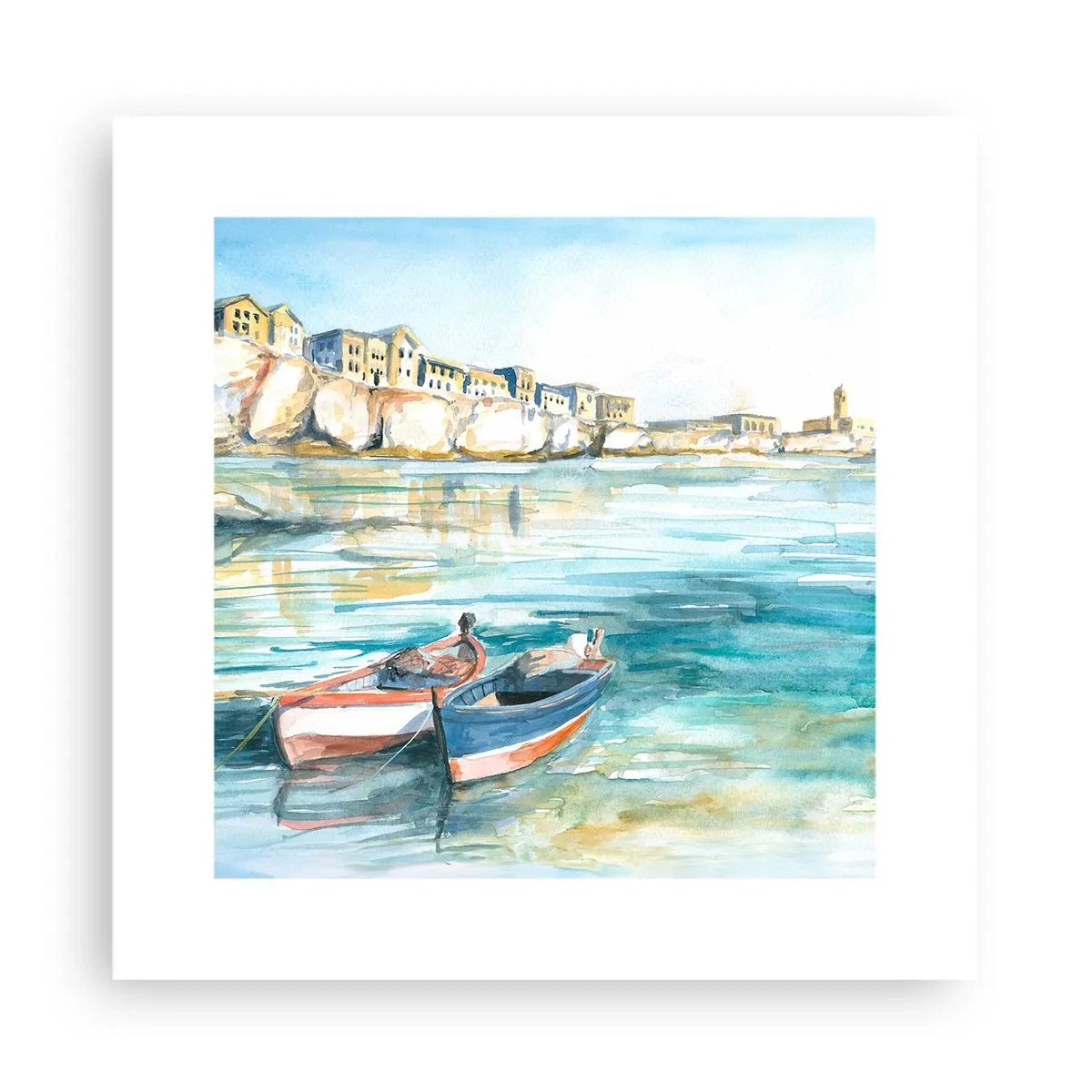 Poszter - Tájkép azúrkéken - 30x30 cm