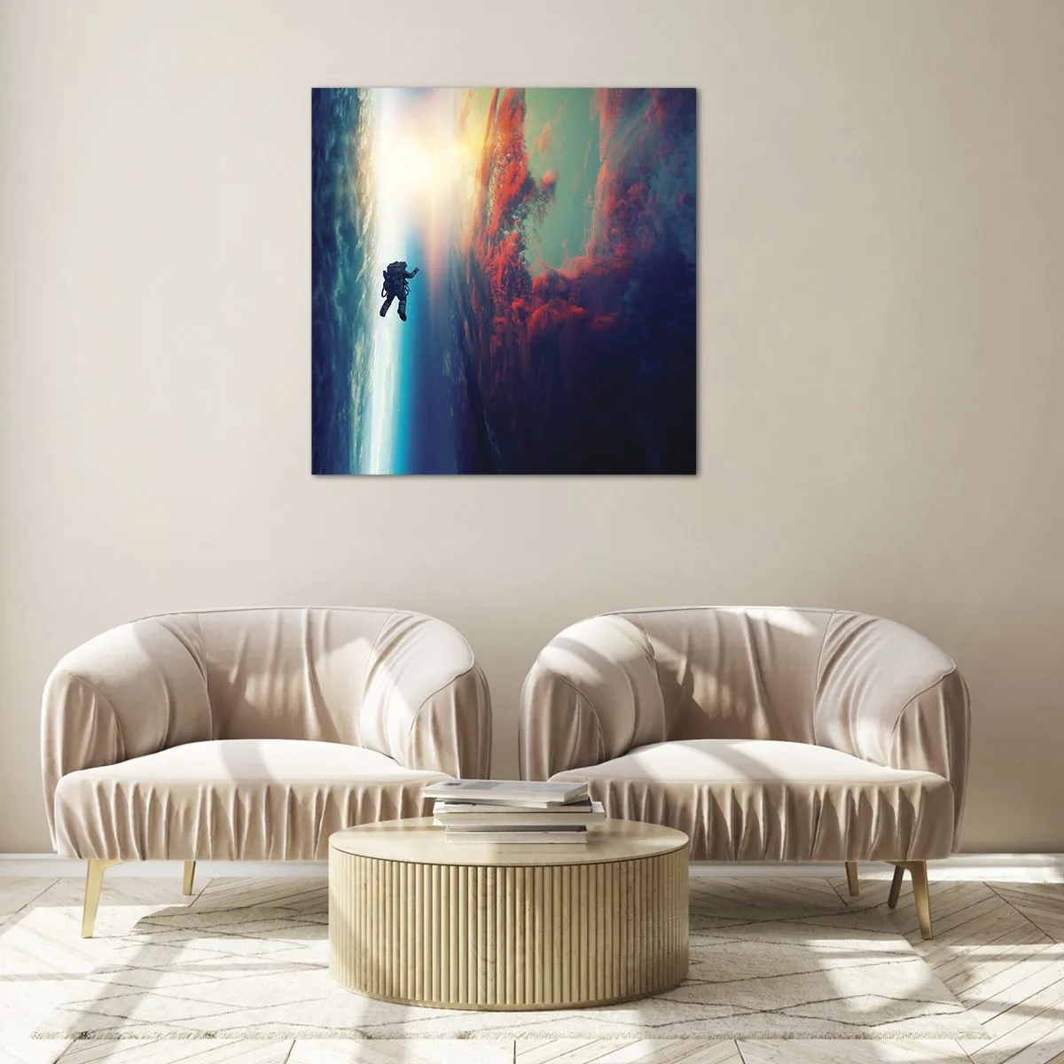 Üveg kép - Szembenézés az univerzummal - 60x60 cm