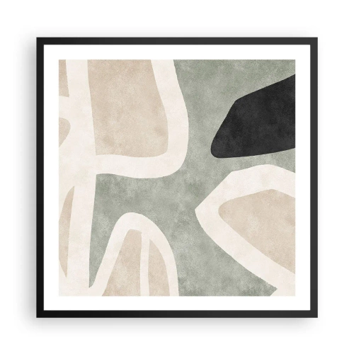 Poszter fehér keretben - Kompozíció fekete témával - 60x60 cm