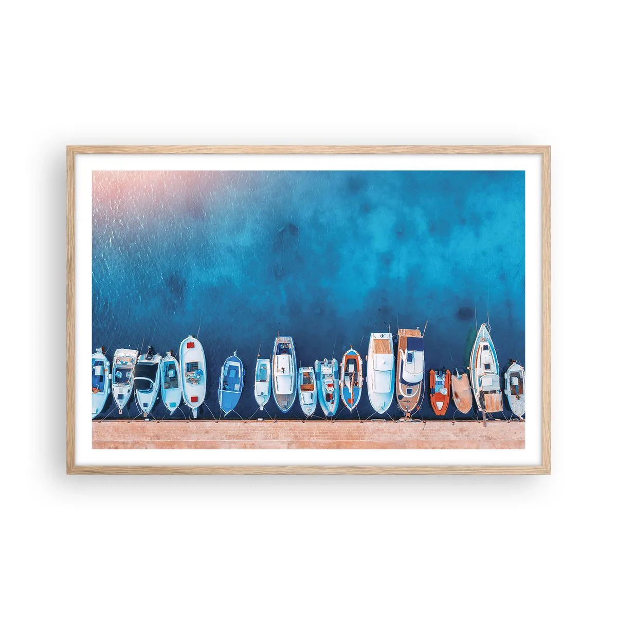 Poszter világos tölgy keretben - Egy sorban - 91x61 cm