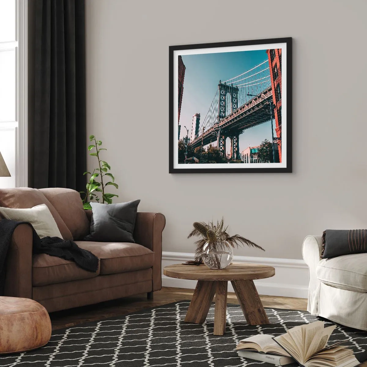 Poszter fehér keretben - A város hullámai fölött - 50x50 cm