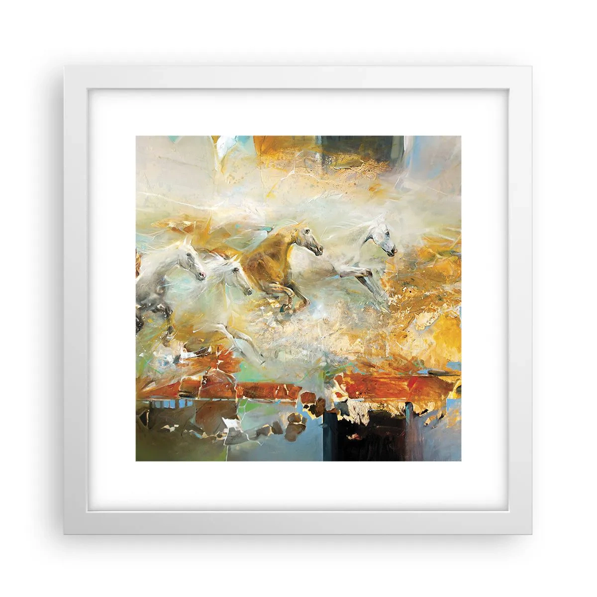 Poszter fekete keretben - Vágta a fényen át  - 30x30 cm