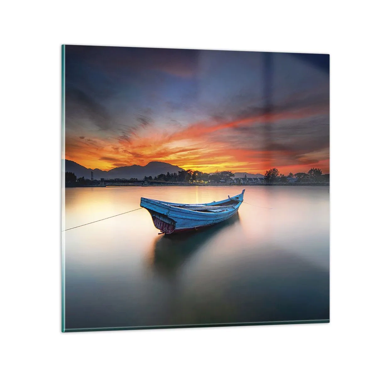 Üveg kép - Jó éjszaka jön - 60x60 cm