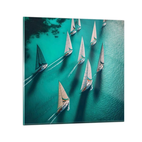 Üveg kép - Versengés a széllel - 70x70 cm