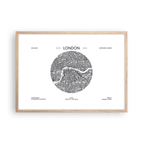 Poszter világos tölgy keretben - London anatómiája - 70x50 cm
