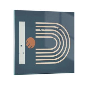 Üveg kép - Geometria sötétkék háttéren - 50x50 cm