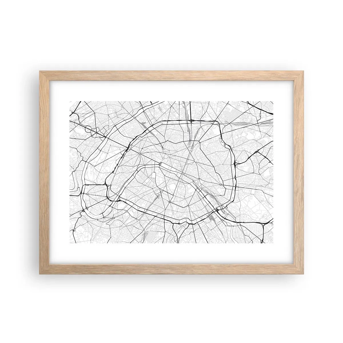 Poszter világos tölgy keretben - Párizs virága - 40x30 cm