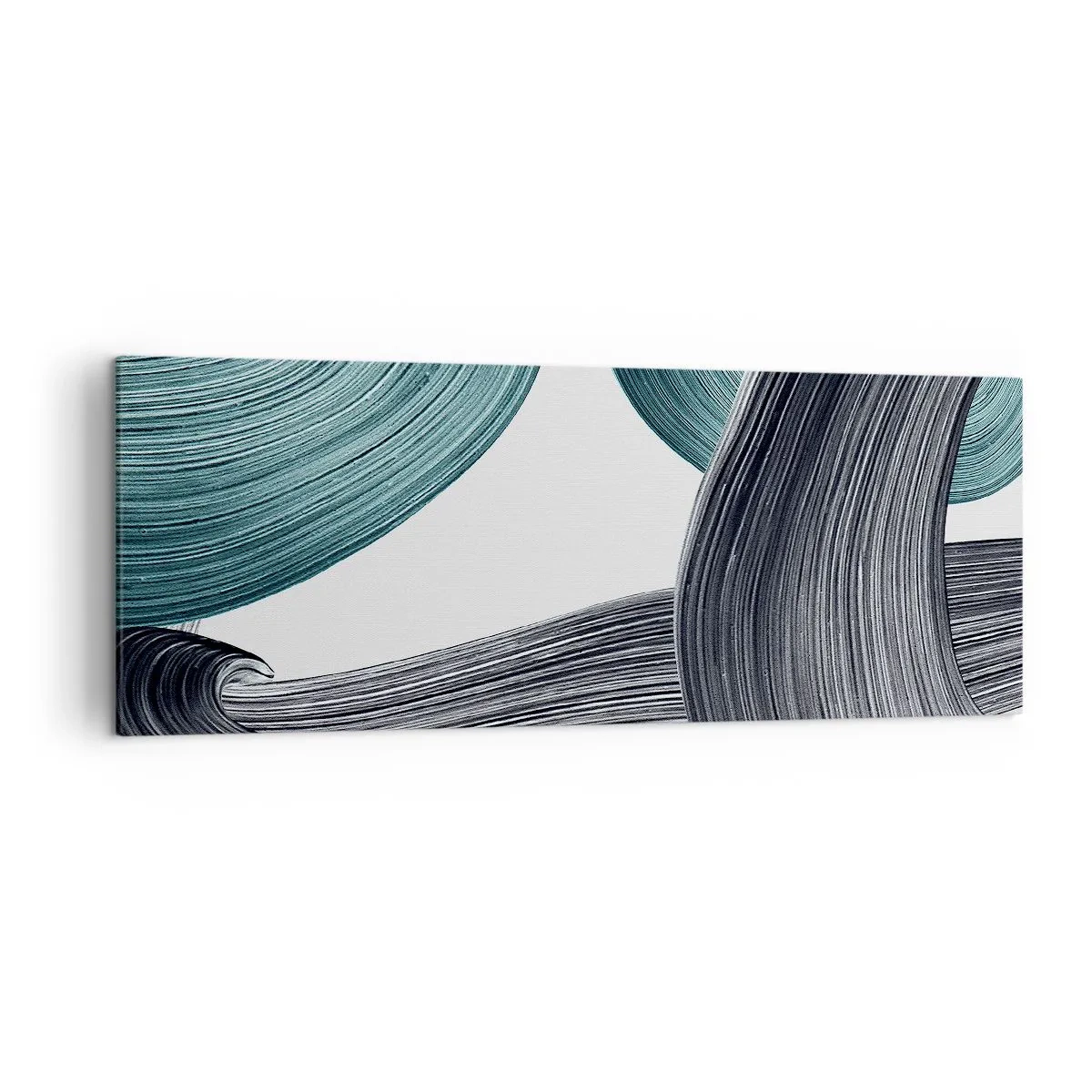 Vászonkép - Smaragdzöld és fekete nyomok - 140x50 cm