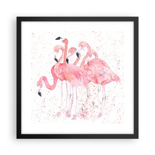 Poszter fehér keretben - Rózsaszín együttes - 40x40 cm
