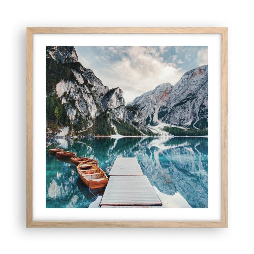 Poszter világos tölgy keretben - Megmutatjuk a szépséget - 50x50 cm