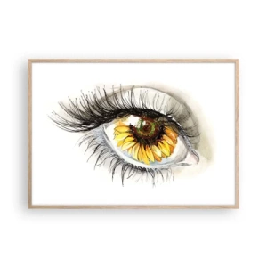 Poszter világos tölgy keretben - Tekintet forró mint a nyár - 100x70 cm