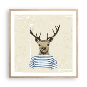 Poszter világos tölgy keretben - Mert szeretem a csíkos pólókat! - 60x60 cm