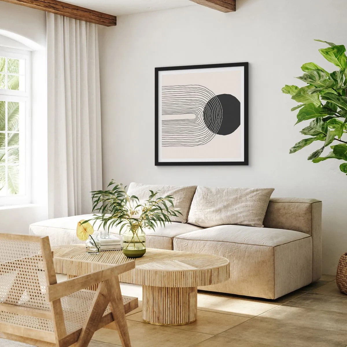 Poszter fehér keretben - Remegés és biztosság - 40x40 cm