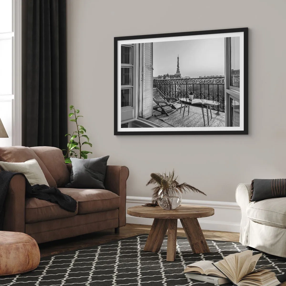 Poszter fehér keretben - Párizsi délután - 91x61 cm