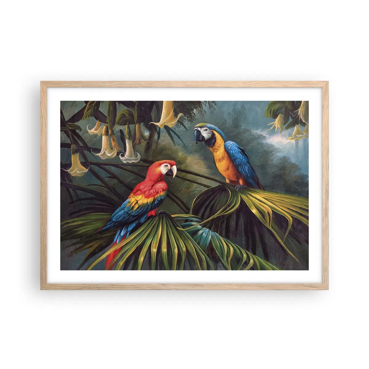 Poszter világos tölgy keretben - Romantika a trópusokon - 70x50 cm