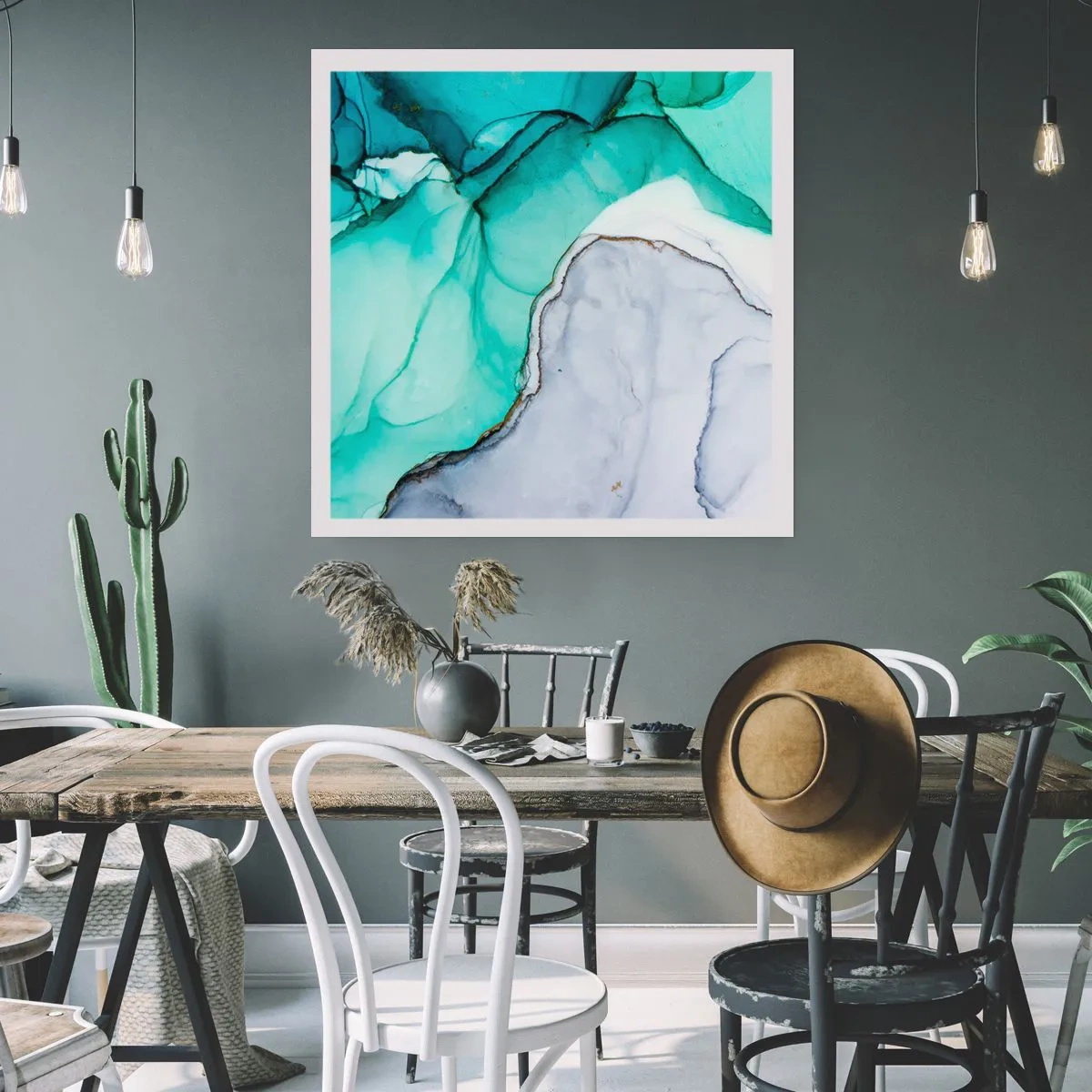 Poszter - Tanulmány türkizben - 50x50 cm