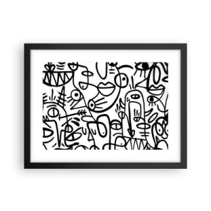 Poszter fehér keretben - Arcok és délibábok - 40x30 cm