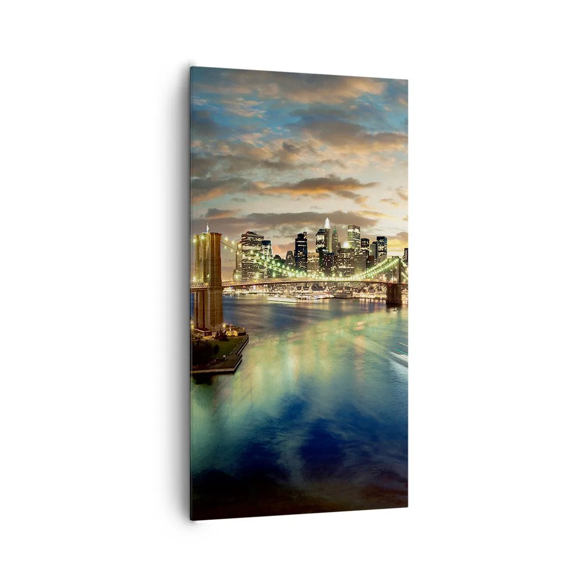Vászonkép - Fényes este Manhattan felett - 65x120 cm