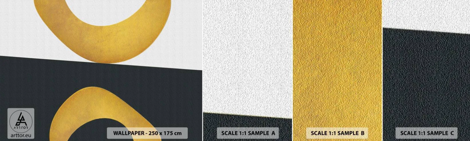 Fotótapéta Minta Standard Eco - Először is: arany - Absztrakció, Alakzatok, Kerekek - 100x30 cm