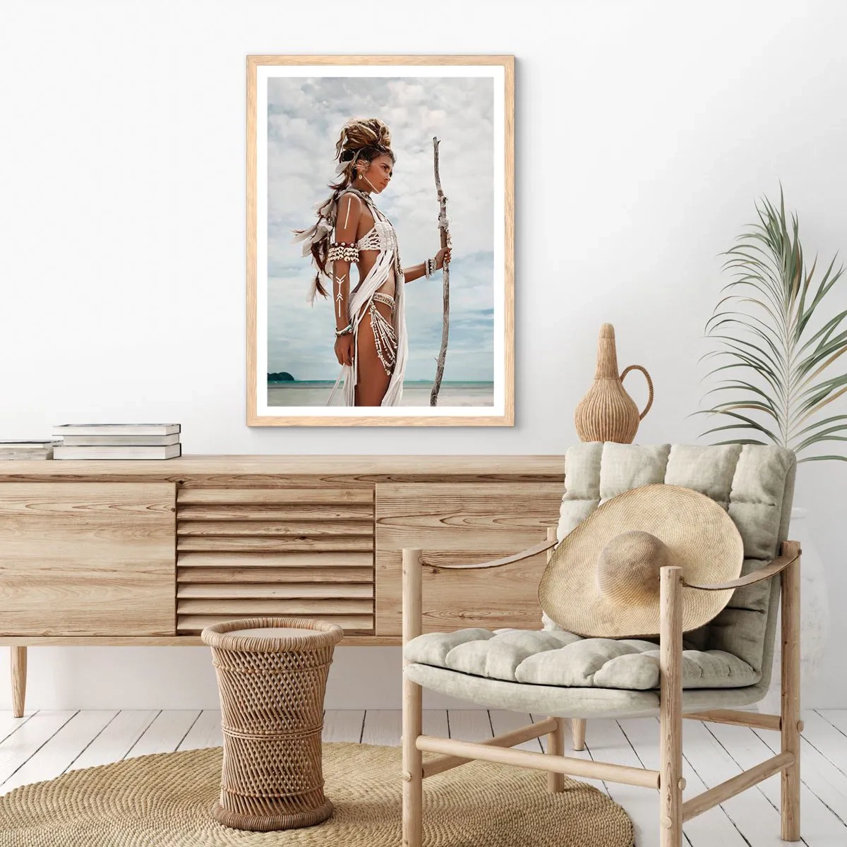 Poszter világos tölgy keretben - A trópusok királynője - 70x100 cm