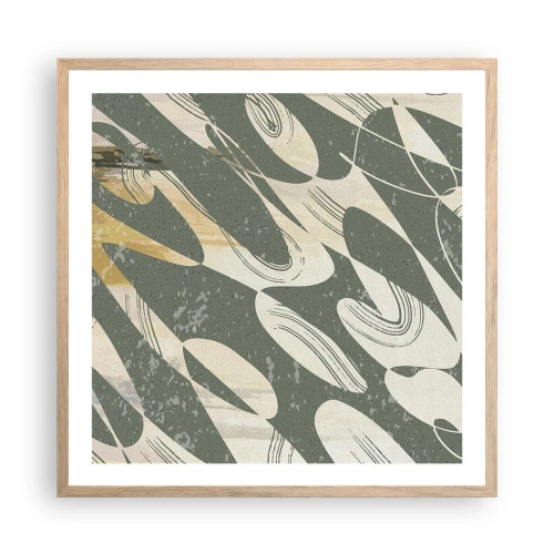 Poszter világos tölgy keretben - Ritmikus absztrakció - 60x60 cm