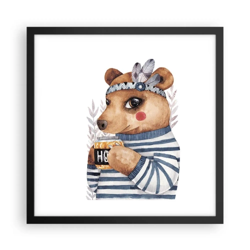 Poszter fehér keretben - Édes Mackó - 40x40 cm