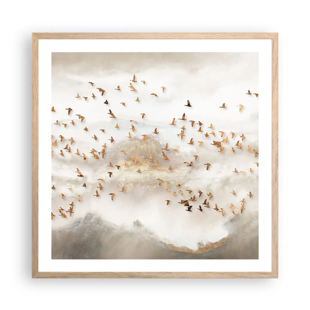 Poszter világos tölgy keretben - Itt az idő... - 60x60 cm