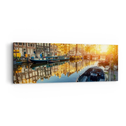 Vászonkép - Reggel Amszterdamban - 90x30 cm