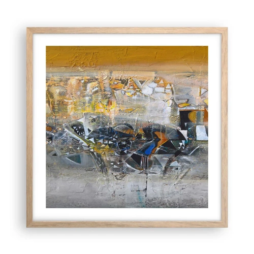 Poszter világos tölgy keretben - Minden rendben lesz - 50x50 cm